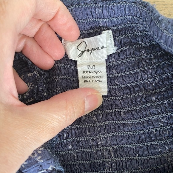 Japna Womens Floral Paisley Strapless Bohemian Peasant Wide Leg Jumpsuit Sz Med - Picture 7 of 8